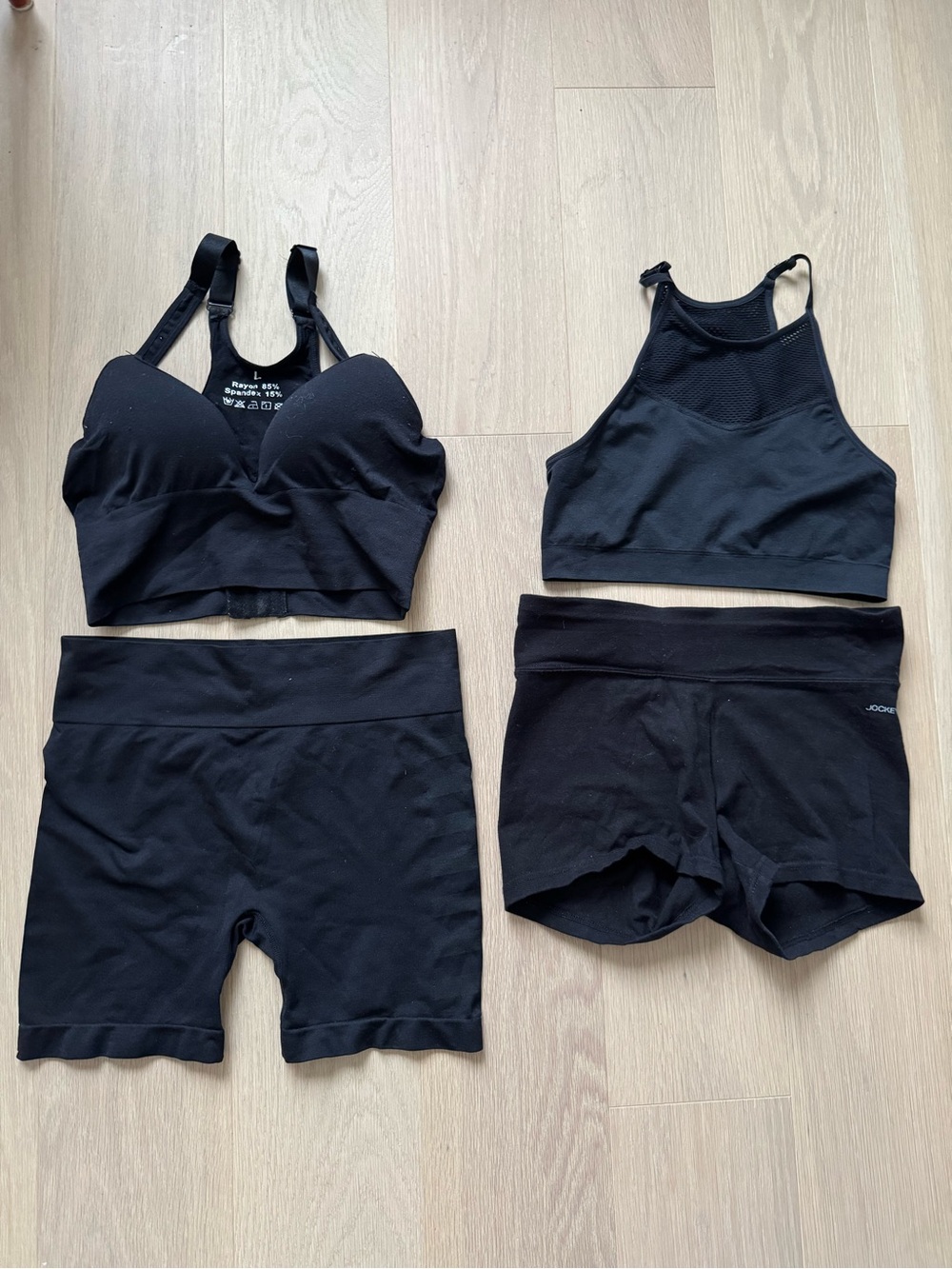 Jockey Black High-Neck & Padded Sports Bra Set